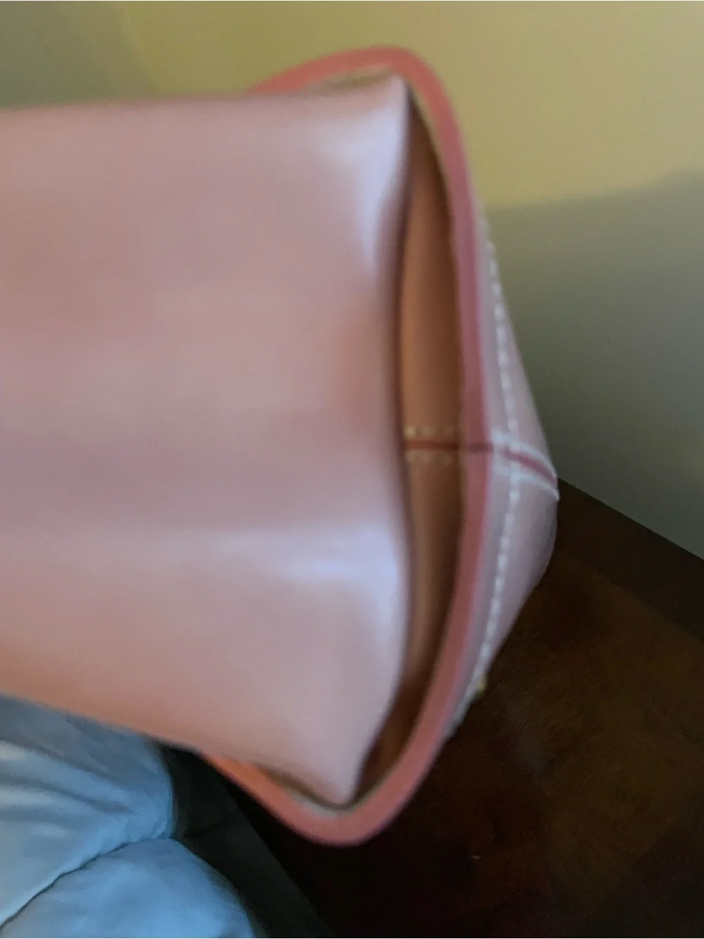 Alberta Di Canio Blush Pink Tote with Gold Accent - Picture 11 of 16